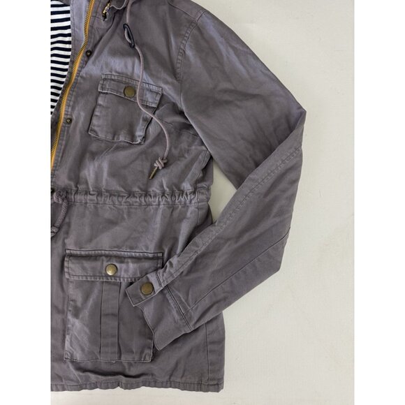 41 HAWTHORN Women's Taupe Gray Anorak Hooded Utility Jacket Sz L - Picture 5 of 7